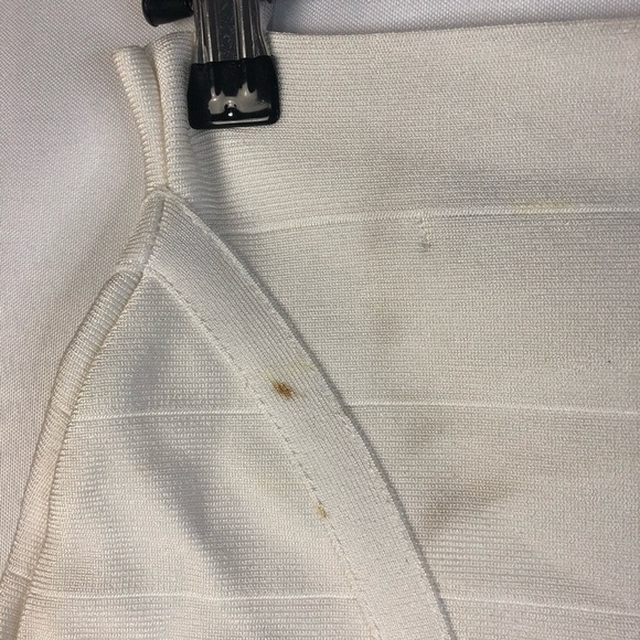 Guess White Mirage Zip Back Bandage Mini Skirt S - Picture 4 of 5